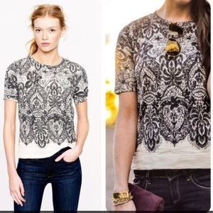 J. Crew Lace Print Top S